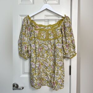 Solitaire Floral Peasant Blouse NWOT